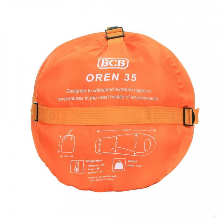 BCB Oren 35 winterslaapzak volwassenen koud weer kamperen buiten -14°C Oranje - GoMilitar