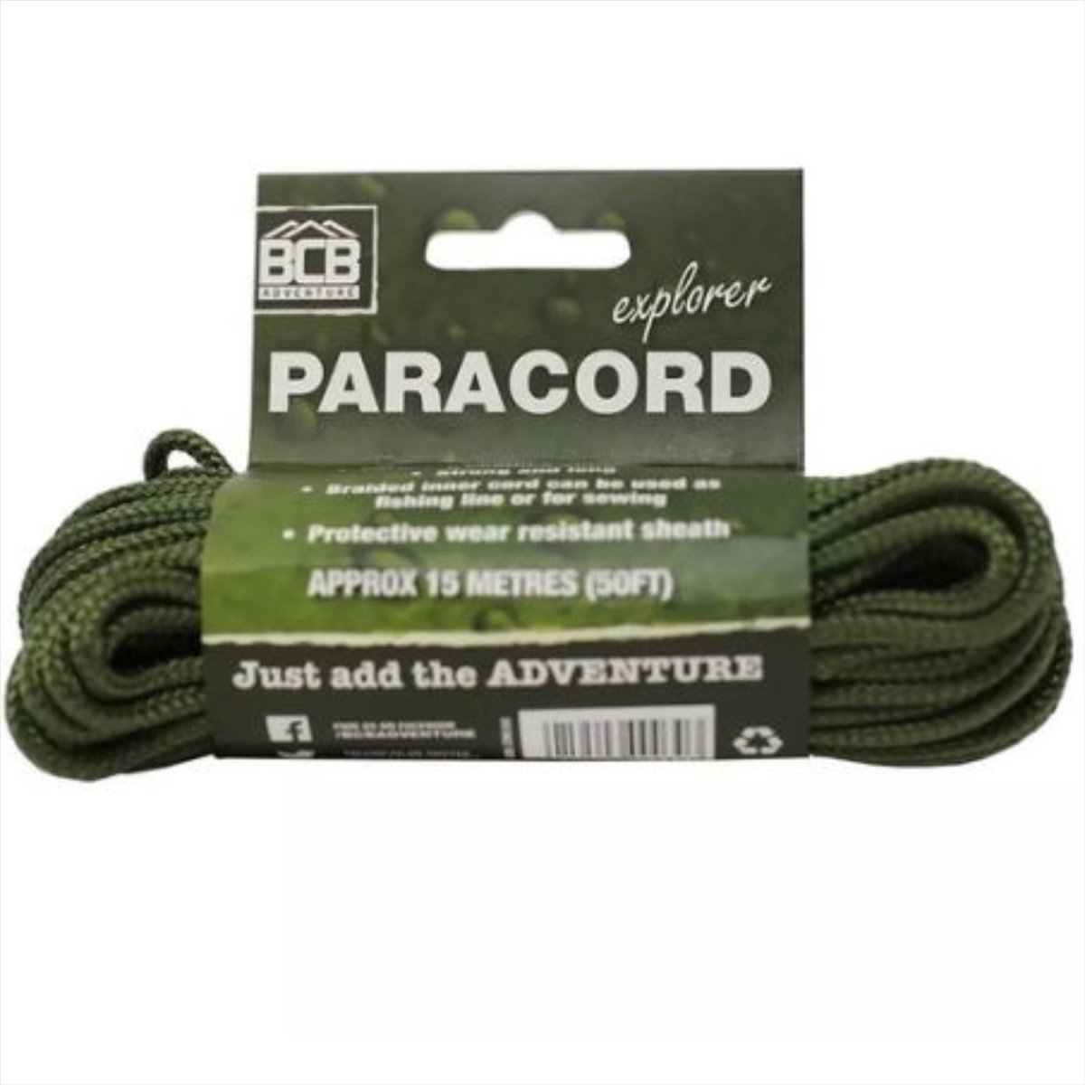 BCB Paracord 15m 50kg Breuksterkte Nylon Touw Overlevingsuitrusting Olijfgroen 4