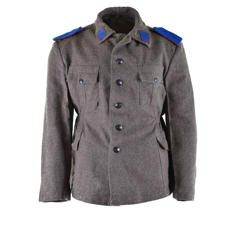 Echte Bulgaarse legerjack Wol Wol Militair-uitgegeven Surplus Uniform Grey-Brown