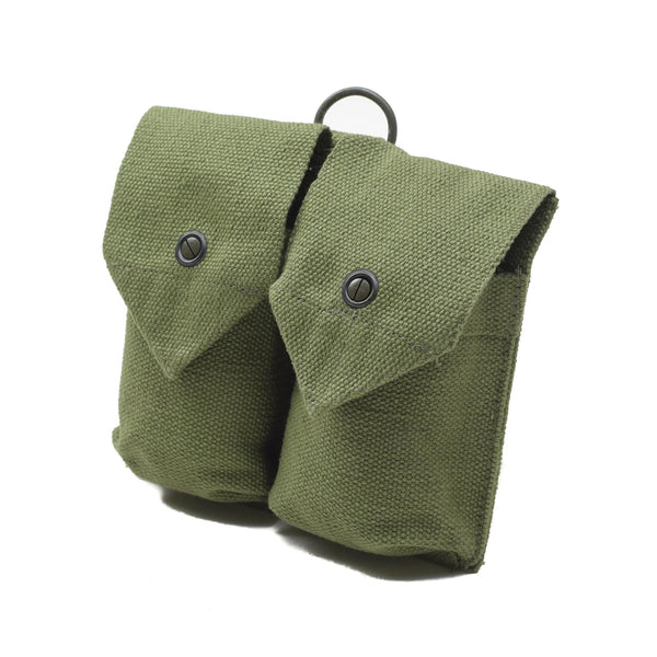 Origineel Noors leger magazine pouch vintage dubbele munitie tas groen canvas nieuw