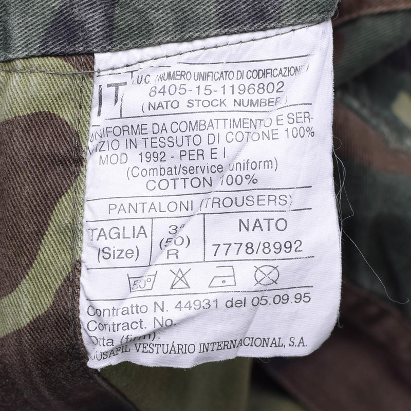 Echte Italiaanse legerbroeken NAVO -gevechten katoenbossen camouflage veldbroeken