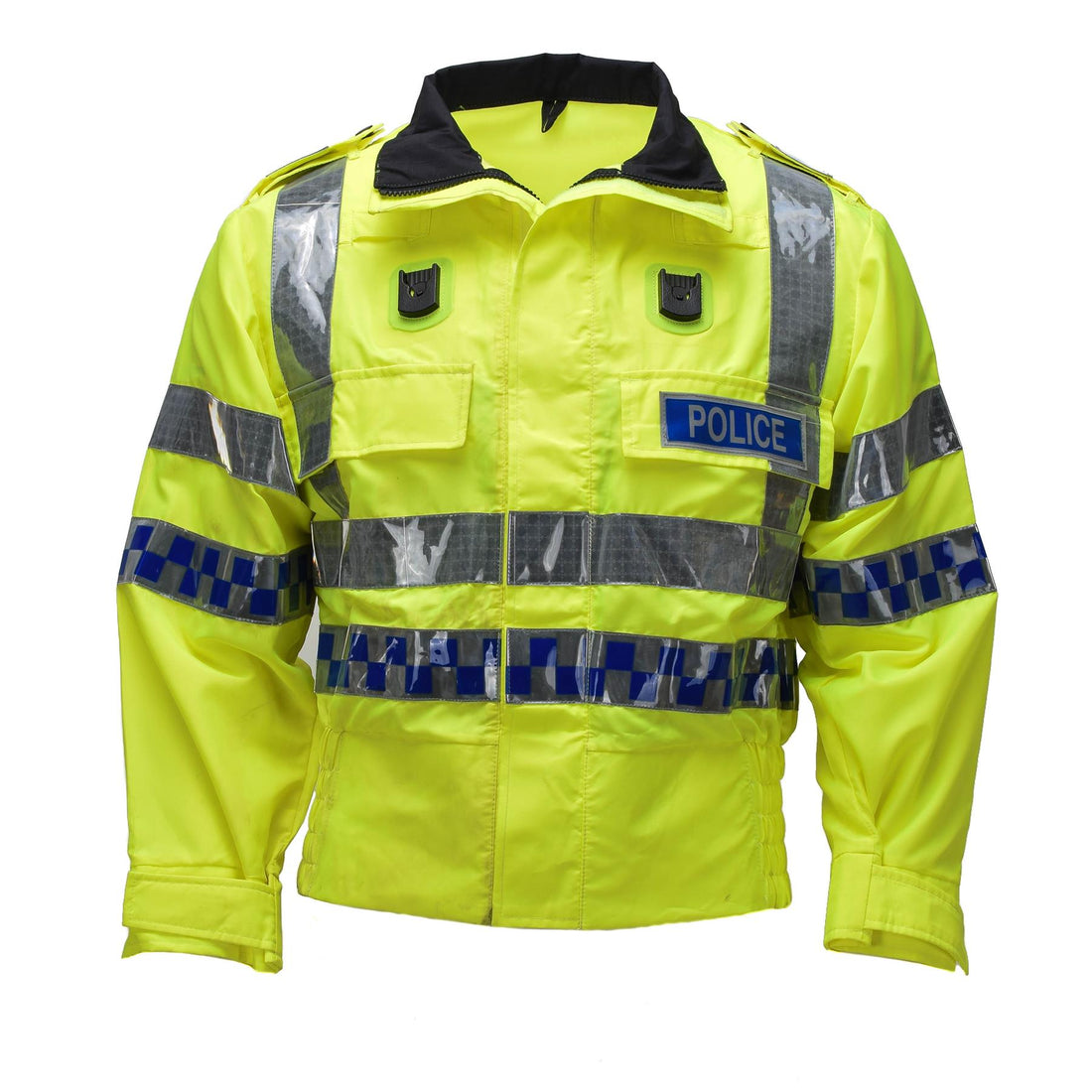 Origineel reflecterend uniformjack van de Schotse politie geel