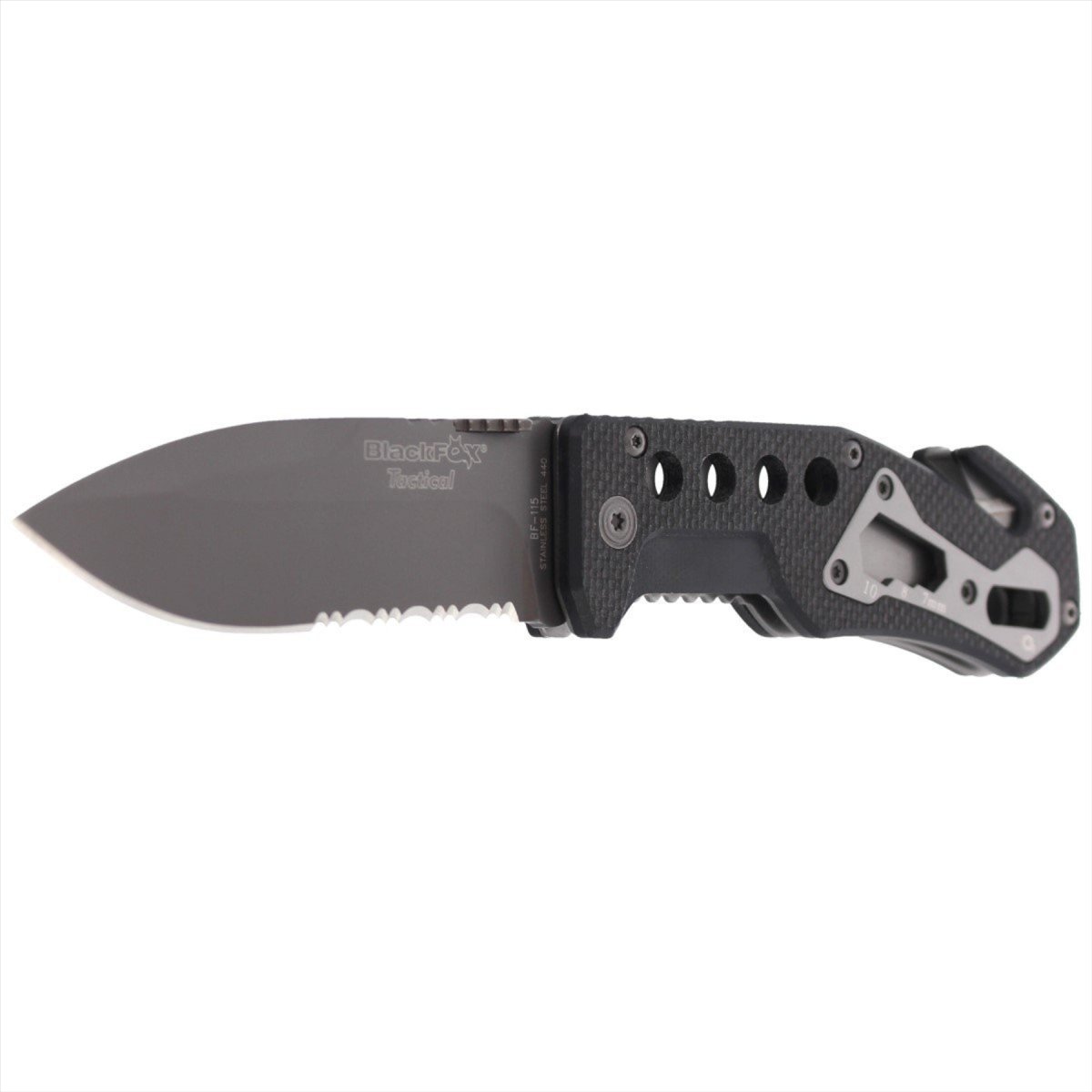 Black Fox BF-115 tactisch zakmes AISI 440-blad glasbreker G10-handvat