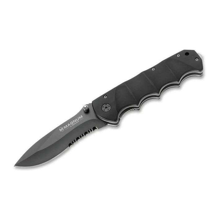 BOKER Black Spear zakmes zwart gecoat 440A roestvrijstalen aluminium handgreep - GoMilitar