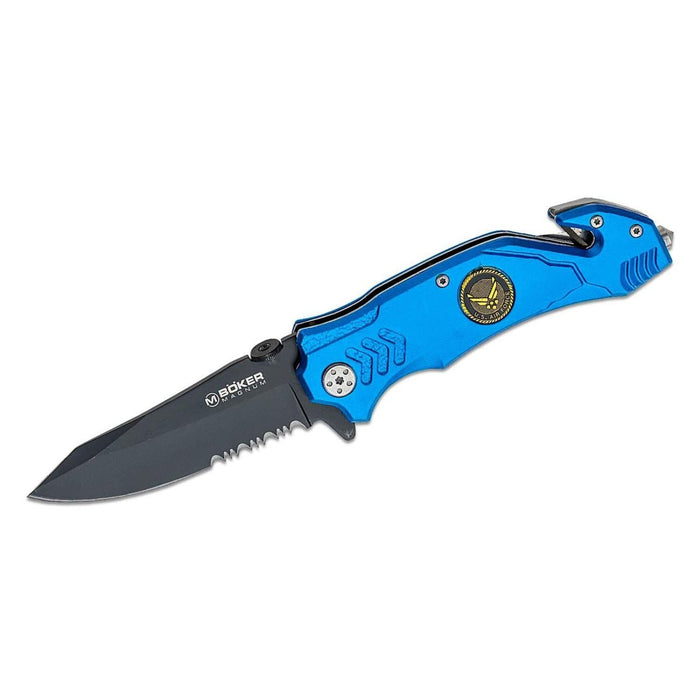 Boker Brand opvouwbaar zakmes Air Force Rescue staal 440A aluminium handgreep - GoMilitar
