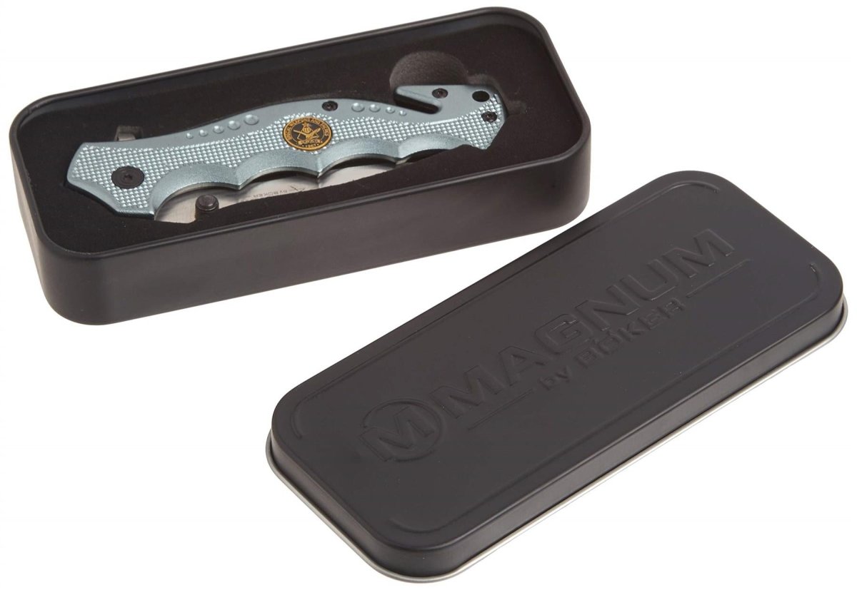 Boker Brand opvouwbaar zakmes Hero grijs RVS 440A aluminium handgreep