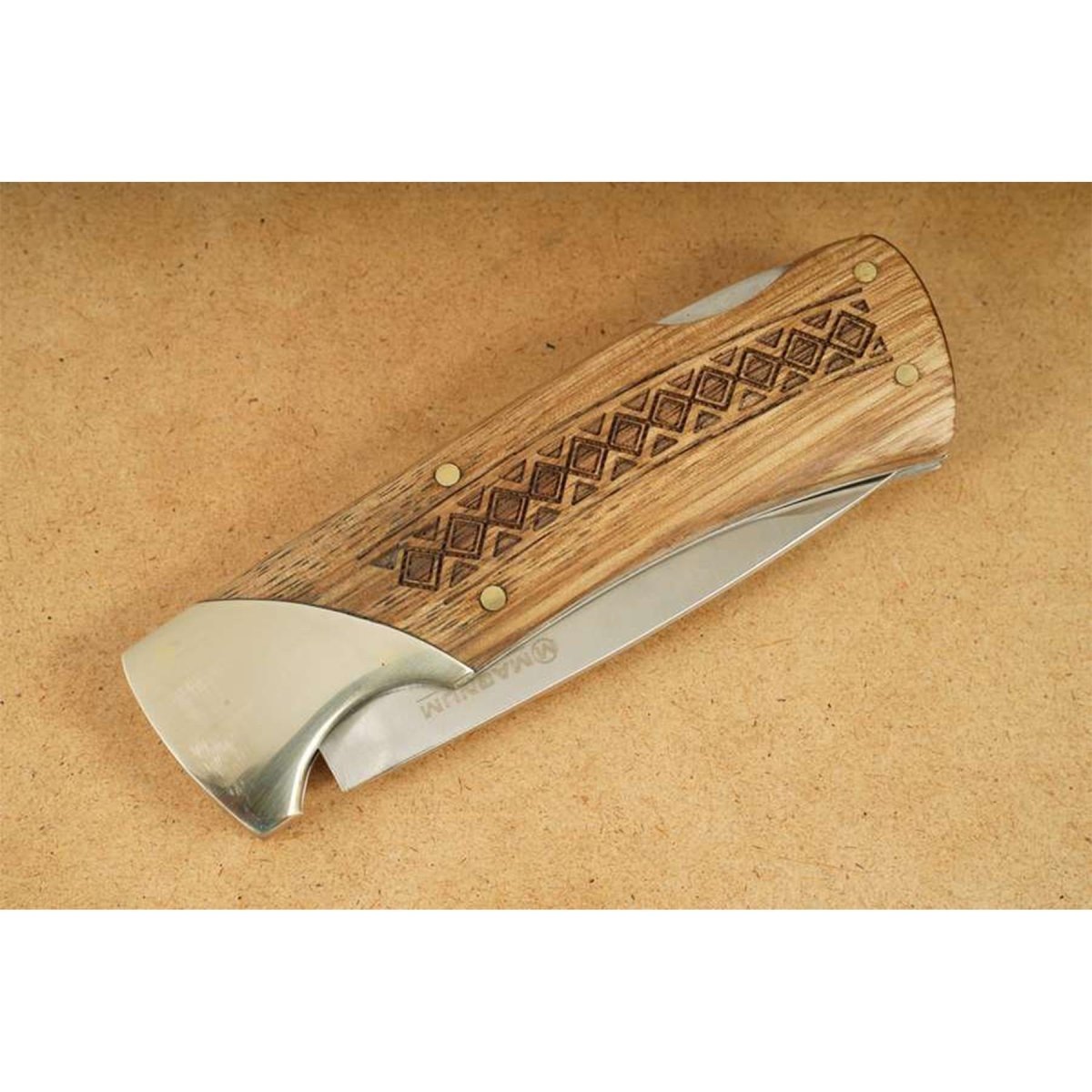 Boker Brand opvouwbaar zakmes Woodcraft RVS 440A houten handvat