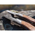 BOKER Caveman Steel zakmes 440A ongecoat staal versierd houten handvat