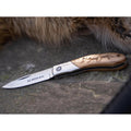 BOKER Caveman Steel zakmes 440A ongecoat staal versierd houten handvat