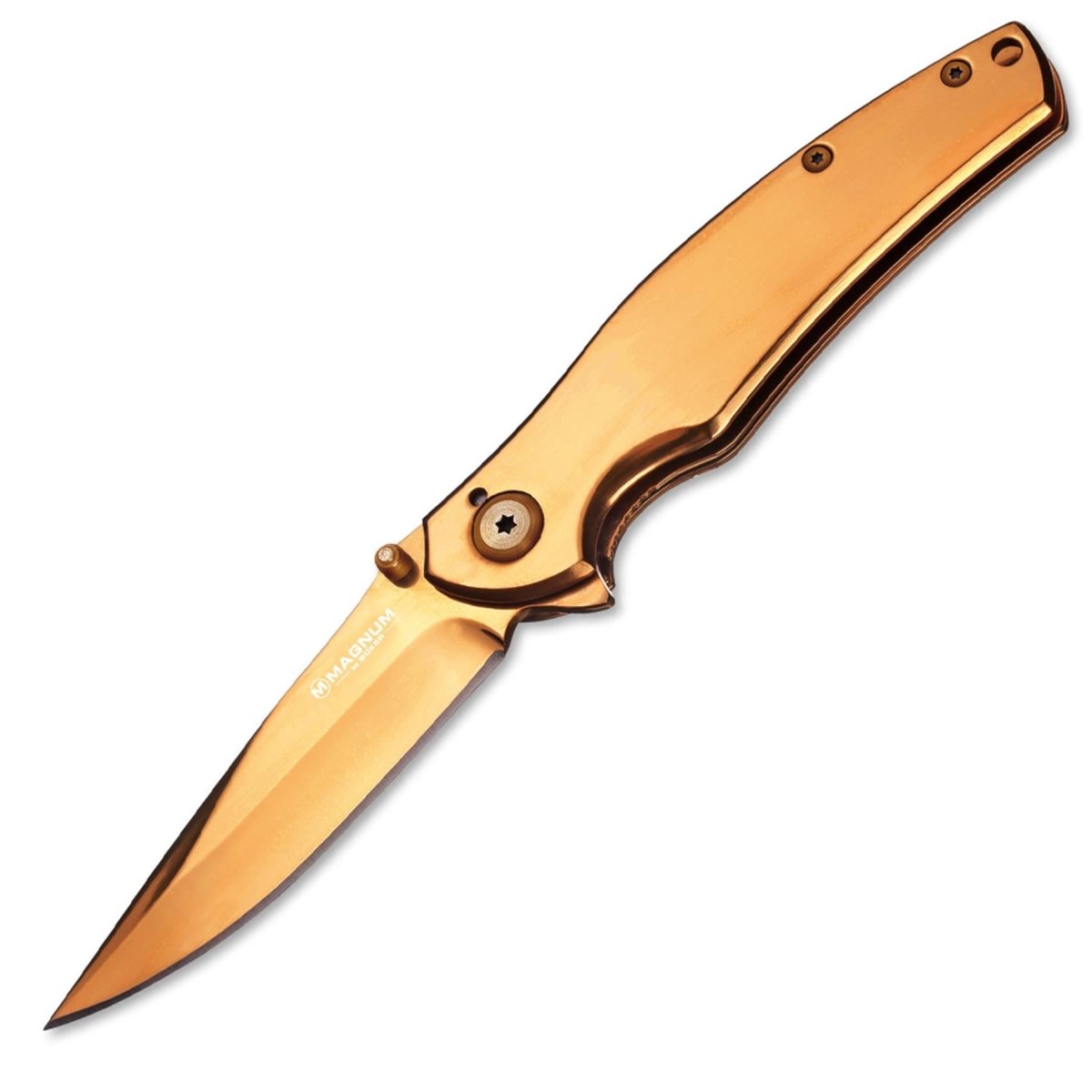 Boker Gold vingervouwzakmes geanodiseerd RVS 440A linerlock