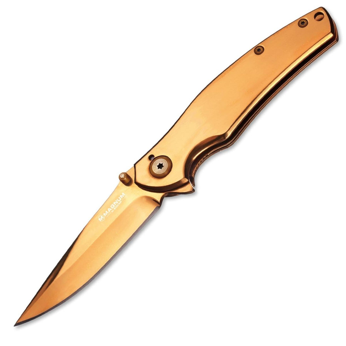 Boker Gold vingervouwzakmes geanodiseerd RVS 440A linerlock