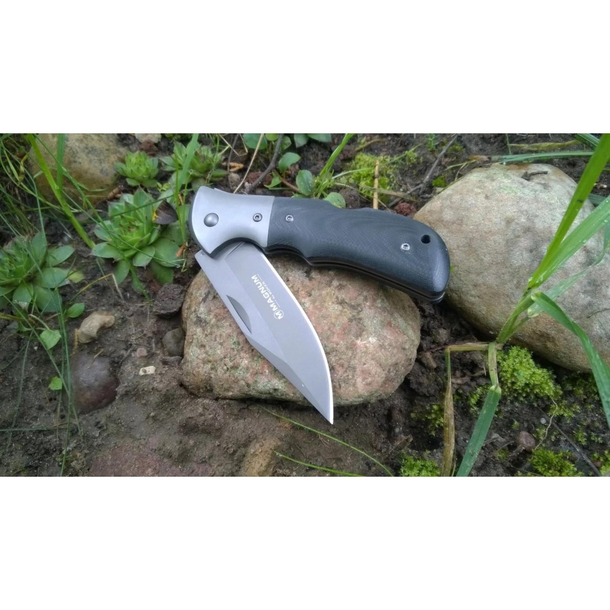 BOKER Grey Eminence Zakmes opvouwbaar compact zwart micarta handvat 440A staal