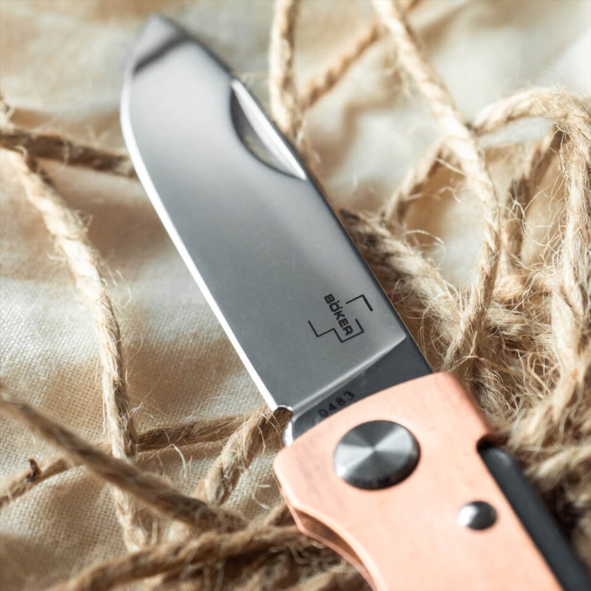 Boker Plus Atlas opvouwbaar zakmes 12C27 staalblad koperen handvat brons