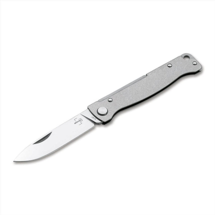 Boker Plus Atlas SW opvouwbaar zakmes met 12C27 roestvrijstalen lemmet en getextureerde roestvrijstalen handgreep