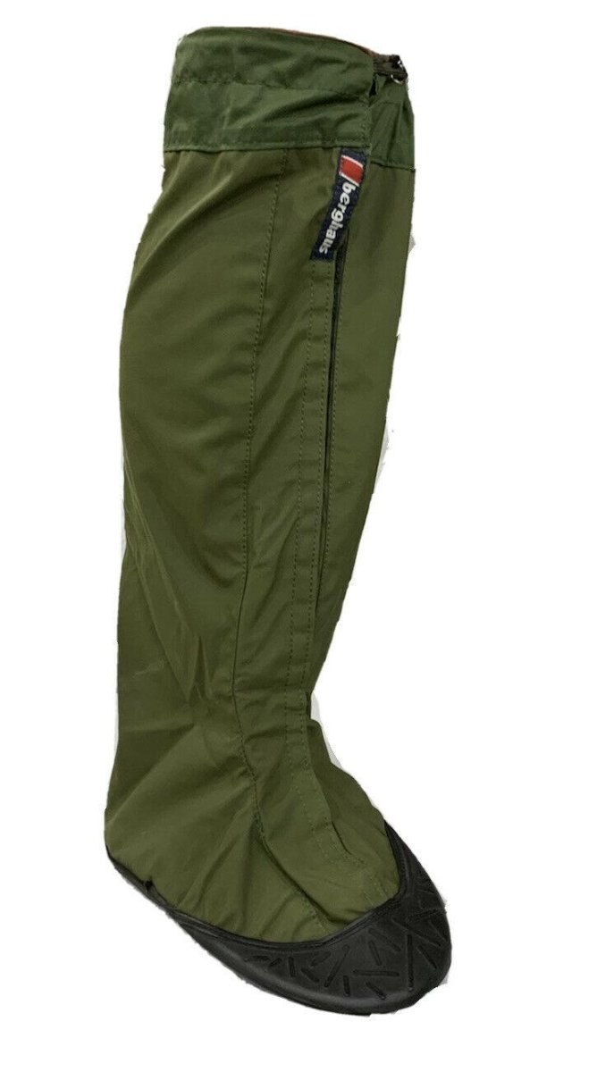 Green Berghaus Yeti waterproof Gore-Tex gaiter with rubber sole for winter hiking and rugged terrain protection