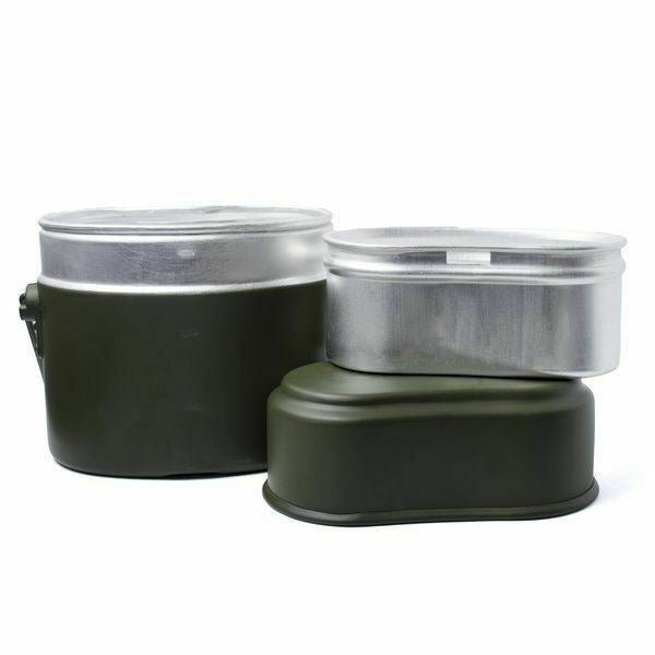 BW Duitsland Army Style Mess Kit Aluminium Militaire Bowler Pot 3 Pieces Kit Repro