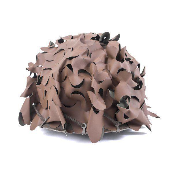 Originele Franse strijdkrachten helm camouflage cover hoofddeksel maskeren olijfbruin nieuw