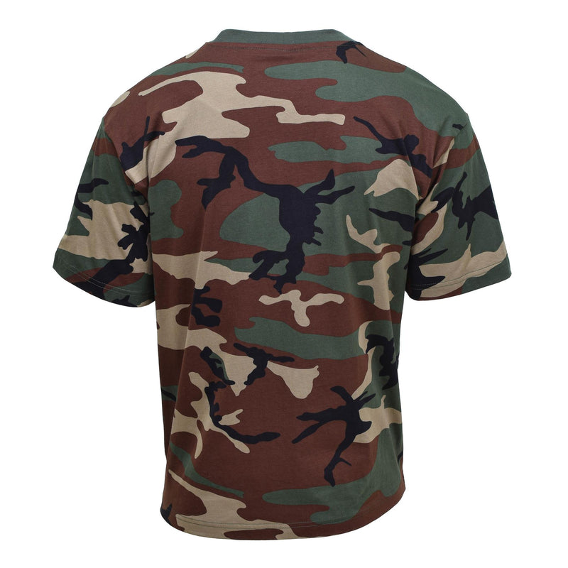 MFH Amerikaanse militaire stijl korte mouw T-shirt Woodland Camouflage Undershirts