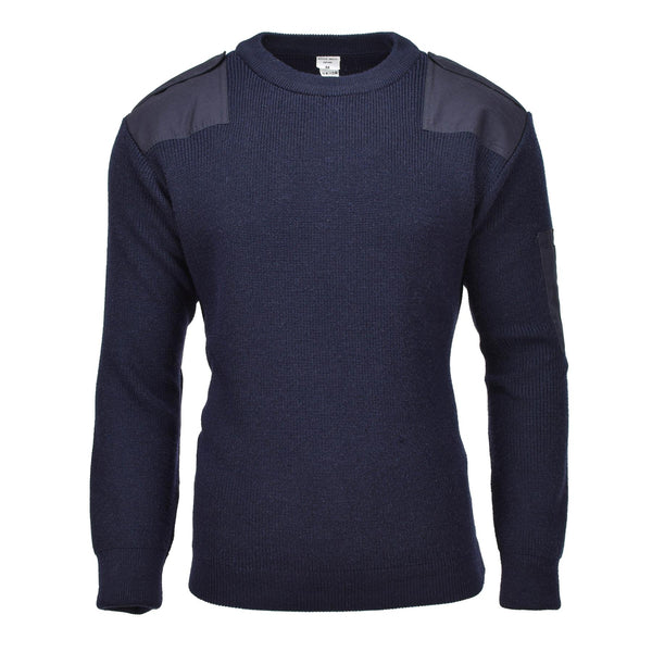 Originele Belgische militaire pullover Warm gebreide blauw trui leger Surplus Nieuw