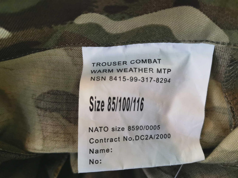 Echte Britse leger broek Militaire gevecht MTP -vracht Matige broek Nieuw