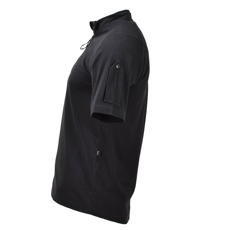 Originele Britse leger politie tactische t-shirts korte mouw zip-zwart nieuw