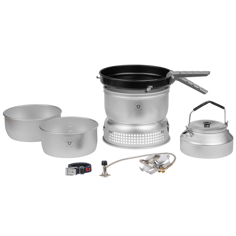 Trangia camping kookkachel set aluminium outdoor wandelpan pot voorruit