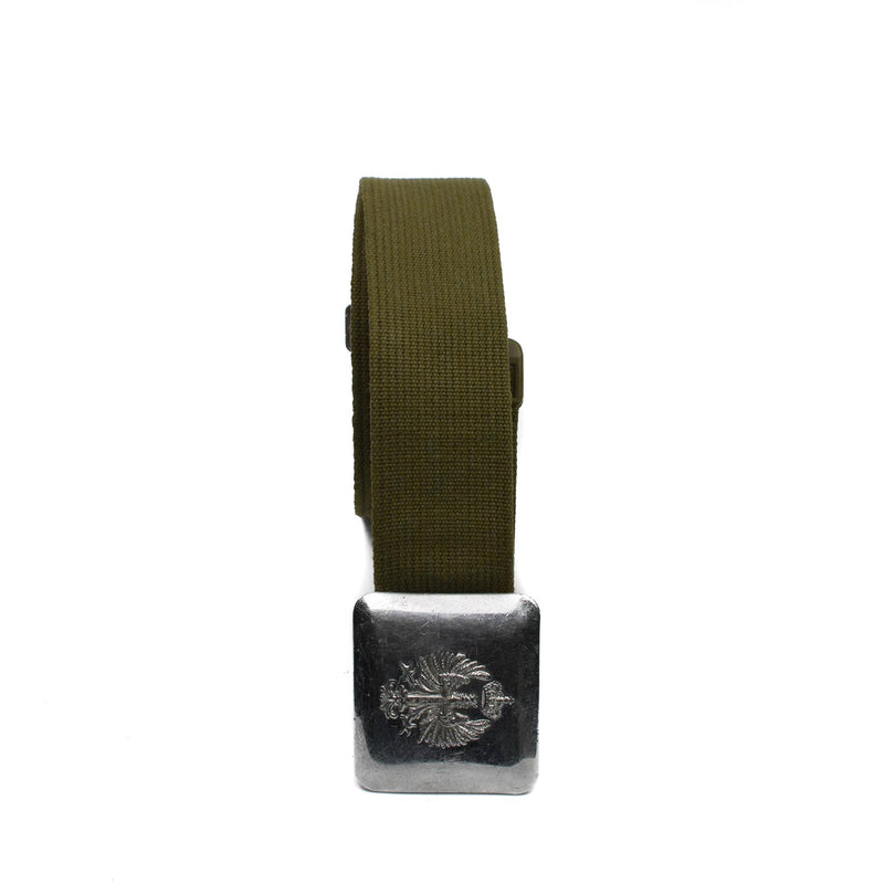 Echte Spaanse legergordel Vintage canvas metaalgespl. Formele riem militaire kwestie