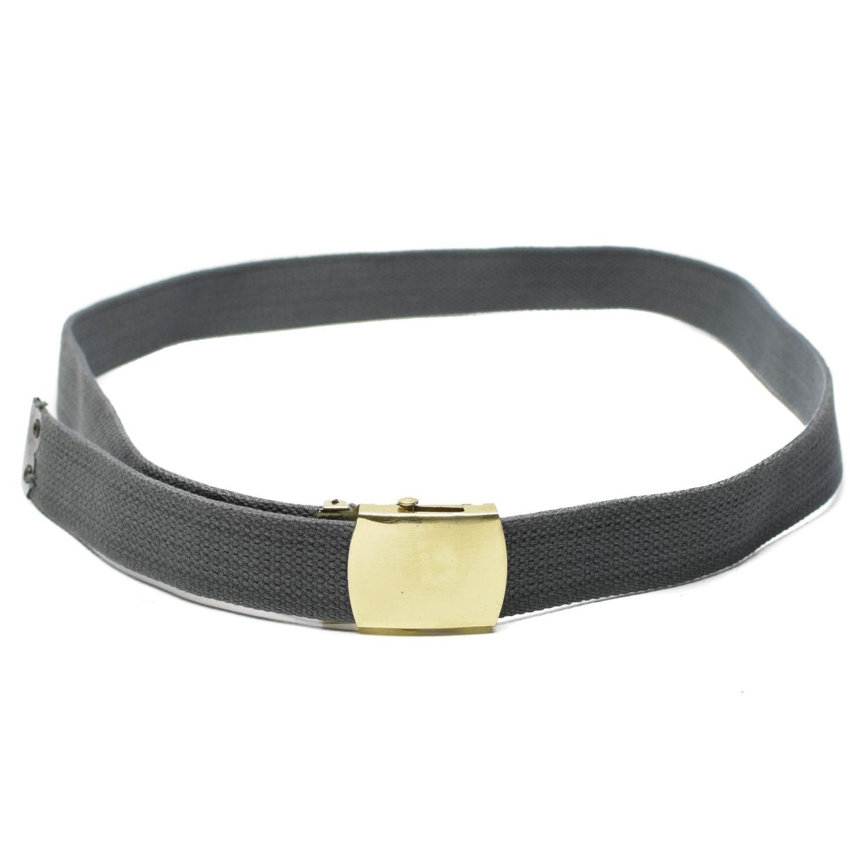 Canvas Army Military Casual Gray Belt met Gold Buckle unisex militair overschot
