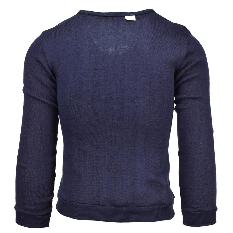 Echte Franse militaire school Blue Jersey Army Sweatshirt V-Neck