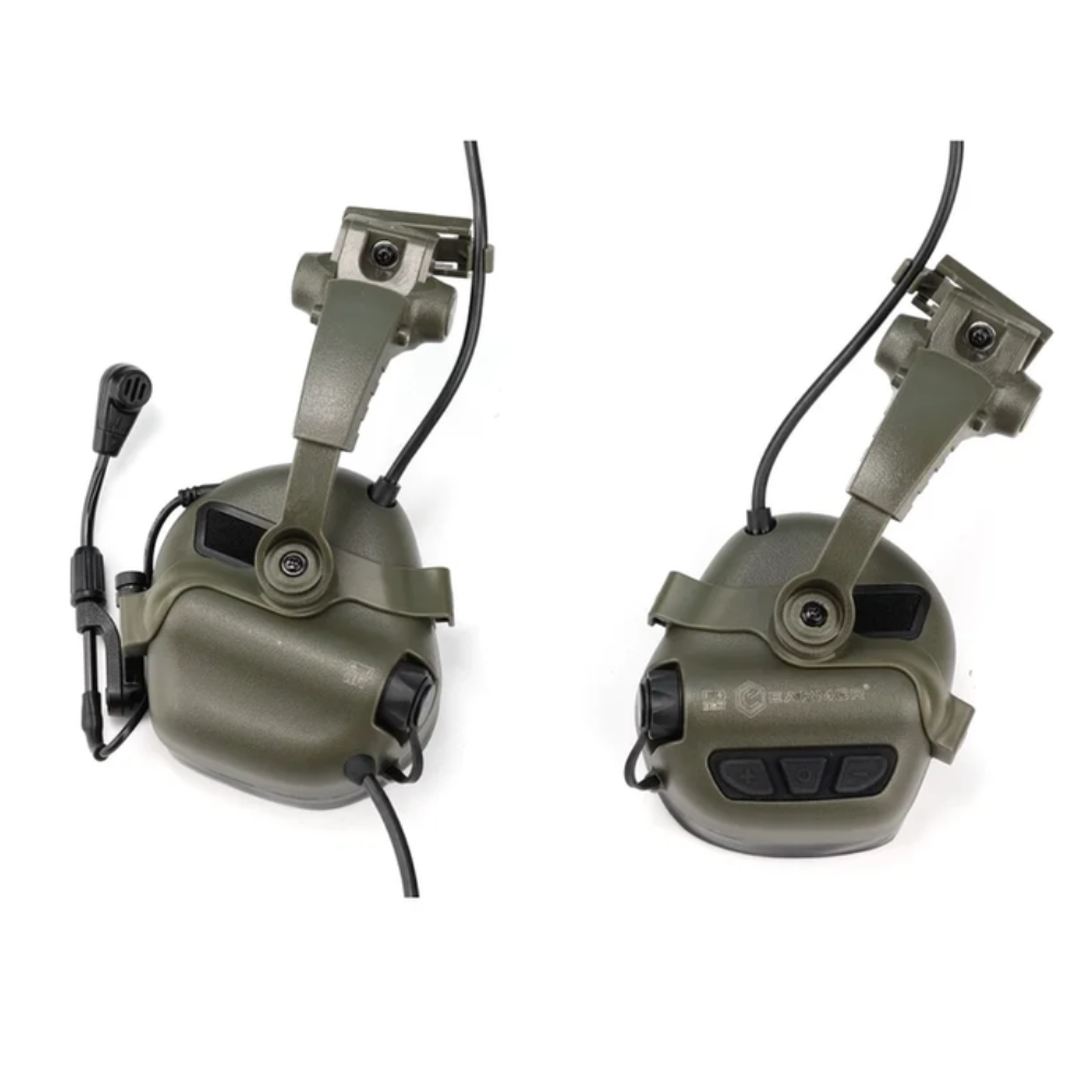 EARMOR M16A ARC Helmrailadapter PLUS Serie Gehoorbeschermer Coyote Bruin