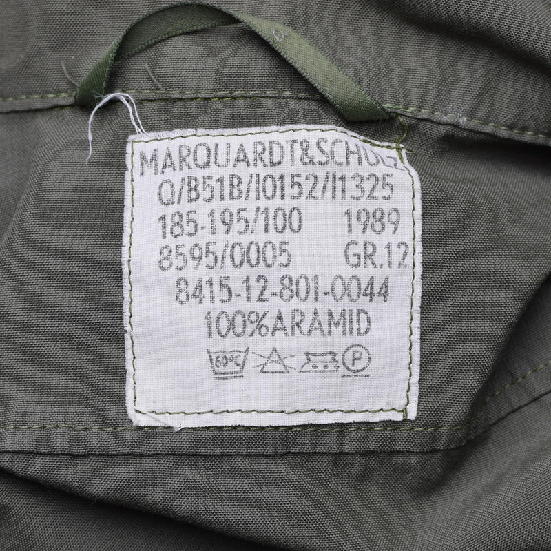 Echt Duitse leger Olive OD Algemene pakgevecht Tanker Coverall Jumpsuit Aramid