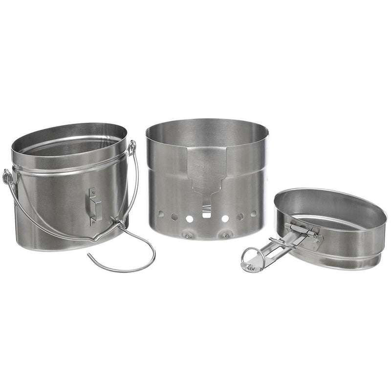 MFH Zweeds leger trangia puinhoop kit repro m40 roestvrij staal 1.5L camping brander