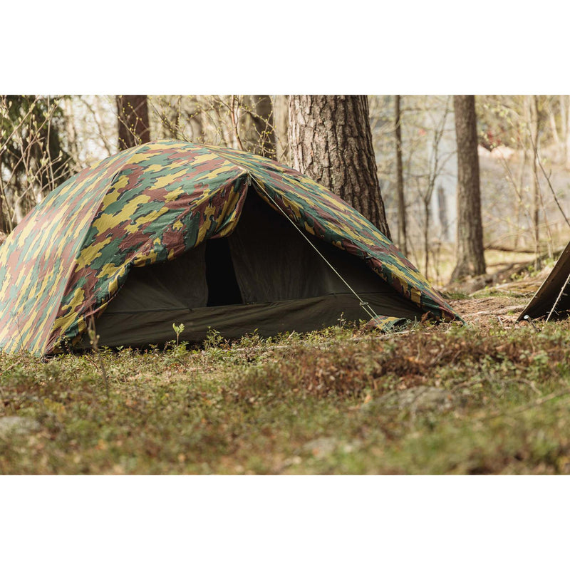 Echte Belgische militaire tweepersoon tent waterdichte ripstop jigsaw tabernakel