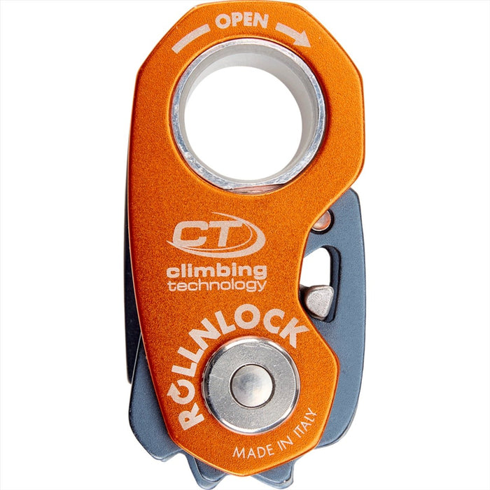 Orange Climbing Technology ROLLNLOCK 3-in-1 katrolapparaat en touwklem, compact en ultralicht voor klimgebruik