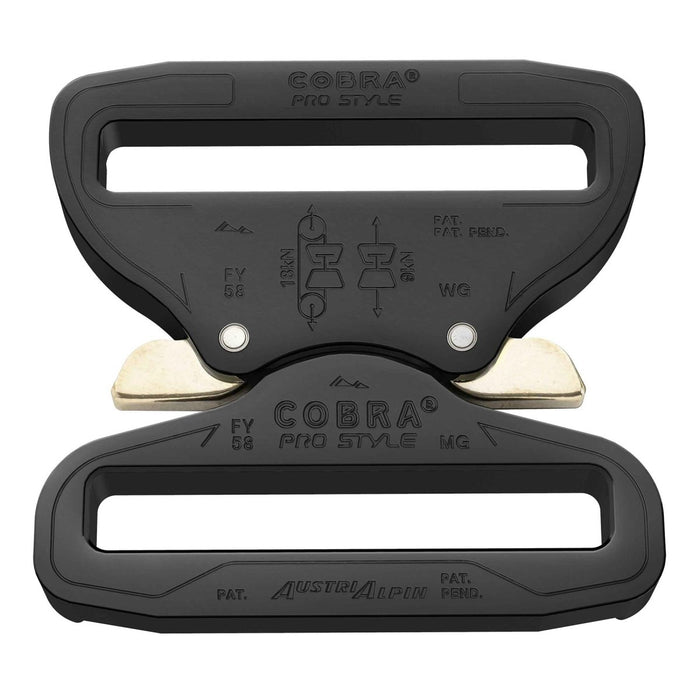 Zwarte COBRA PRO STYLE robuuste aluminium 58 mm snelsluiting met dubbel vergrendelingsmechanisme