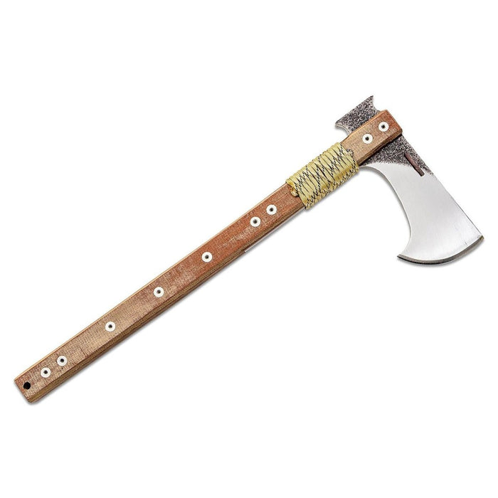 Condor Hawk Axe tactische bijl met koolstofstalen mes en houten handvat voor bushcraft- en kampeergebruik buitenshuis.