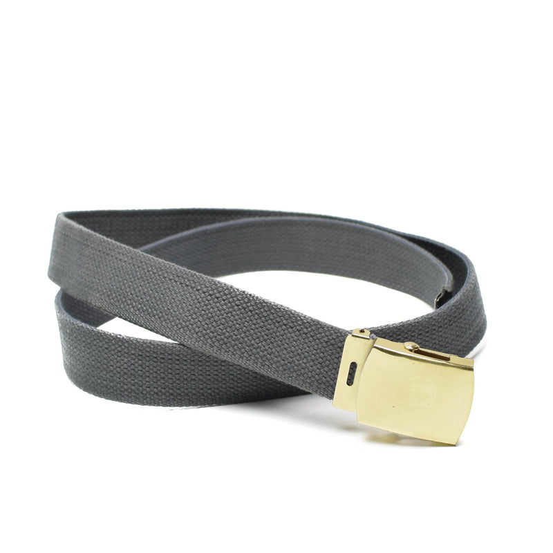 Canvas Army Military Casual Gray Belt met Gold Buckle unisex militair overschot