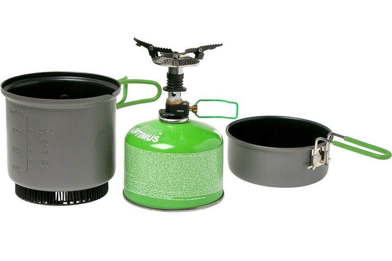 Optimus Crux Weekender Hij kookt System Gaskachel Camping wandelbossen brander pannen