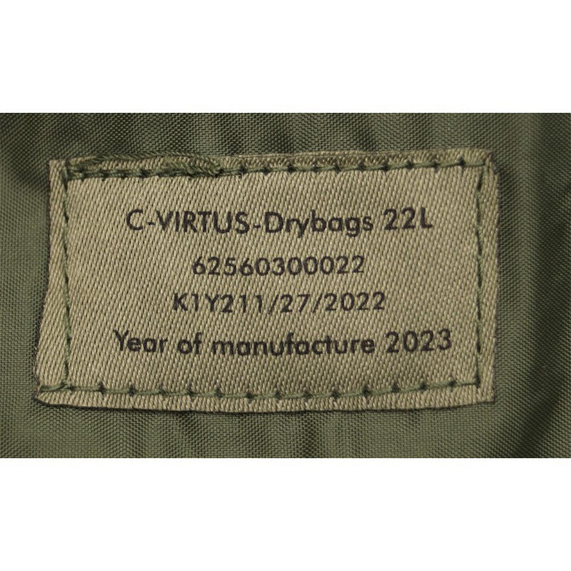 Originele Britse militaire 22l droge tas olijf waterdichte opgenomen naden rolt top nieuw