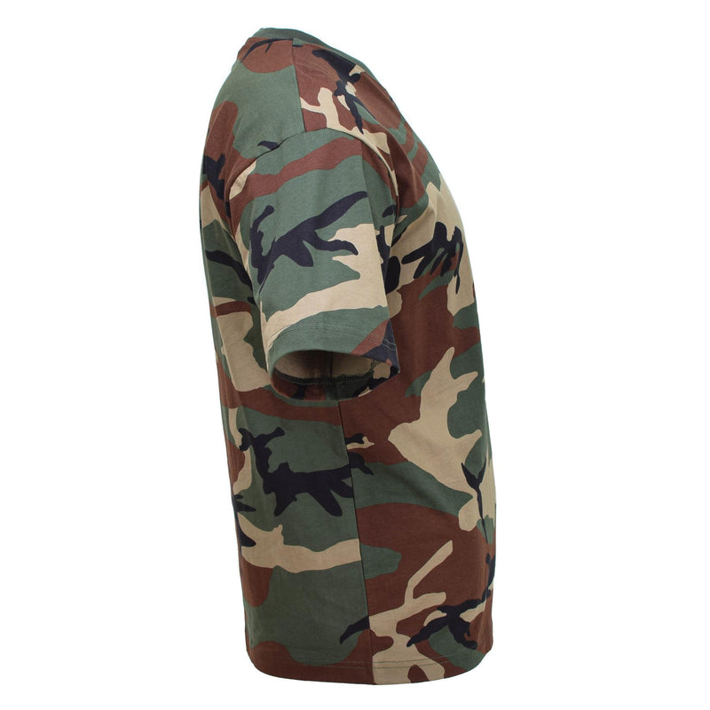 MFH Amerikaanse militaire stijl korte mouw T-shirt Woodland Camouflage Undershirts