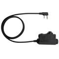 EARMOR M51 PTT-communicatieadapter Kenwood 2-pins radioconnector Zwart