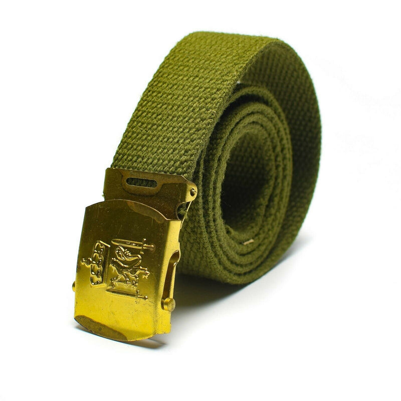 Origineel Deens leger olijfgroen riem militair canvas w buckle koninklijk Deens nieuw