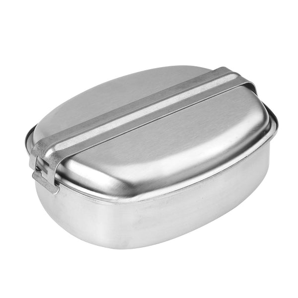 MIL-TEC Franse militaire mess kit roestvrijstalen kampvuur kookgerei panlid