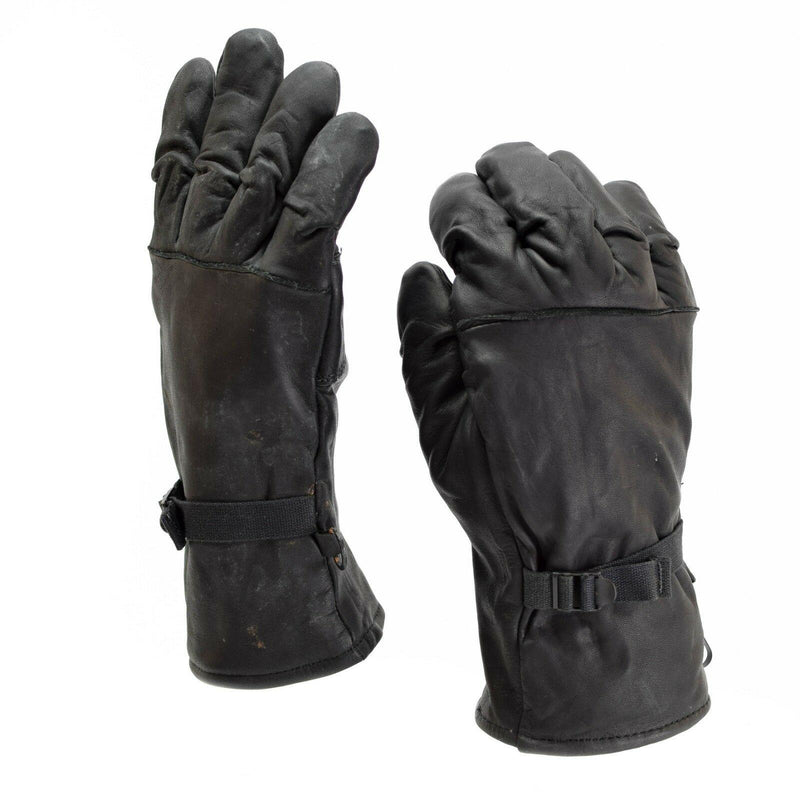 Originele Amerikaanse legergevecht lederen handschoenen echt zwart leer militair probleem
