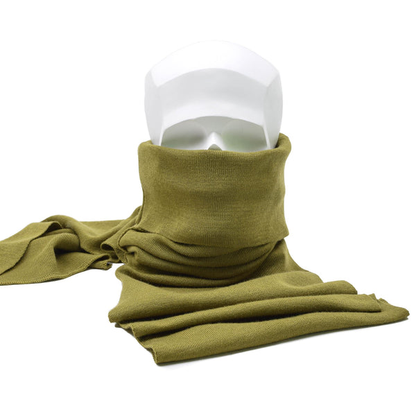 Echt Nederlands leger sjaal kaki militair surplus nek buis merino wol katoen nieuw