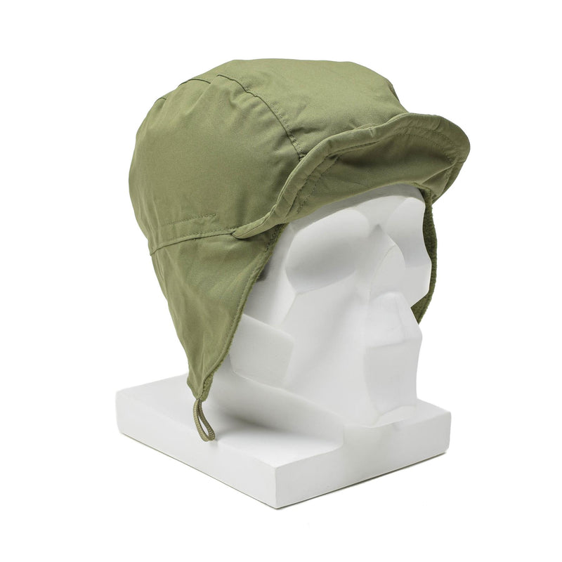 Originele Nederlandse parachutistische hoed ranger dop oorkleppen pig winddichte olijfsurplus