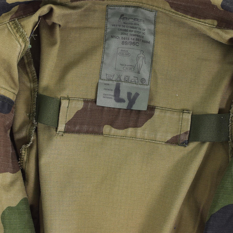 Echt Frans leger Smock jas CCE CAMO MILITAIRE GEVOEGEN PARKA SATEEN FELIN T4