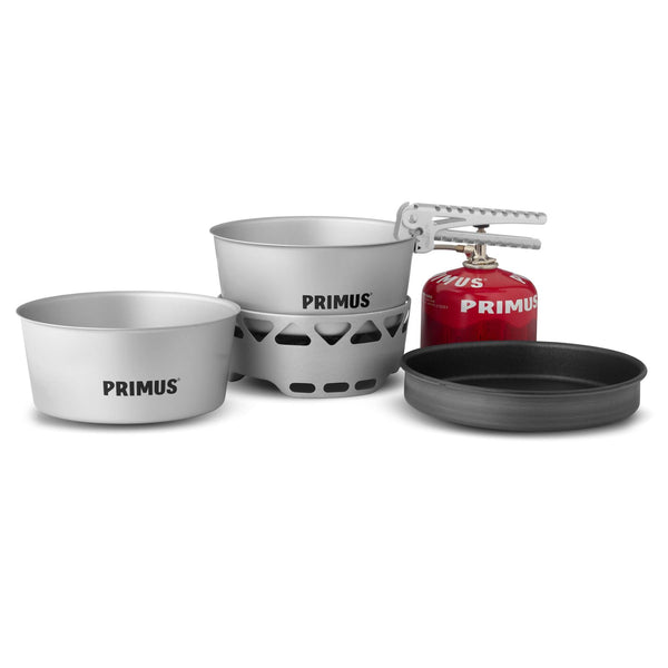 Primus essentiële kachel set 2.3l pot pan wandelen camping allemaal in één kookset