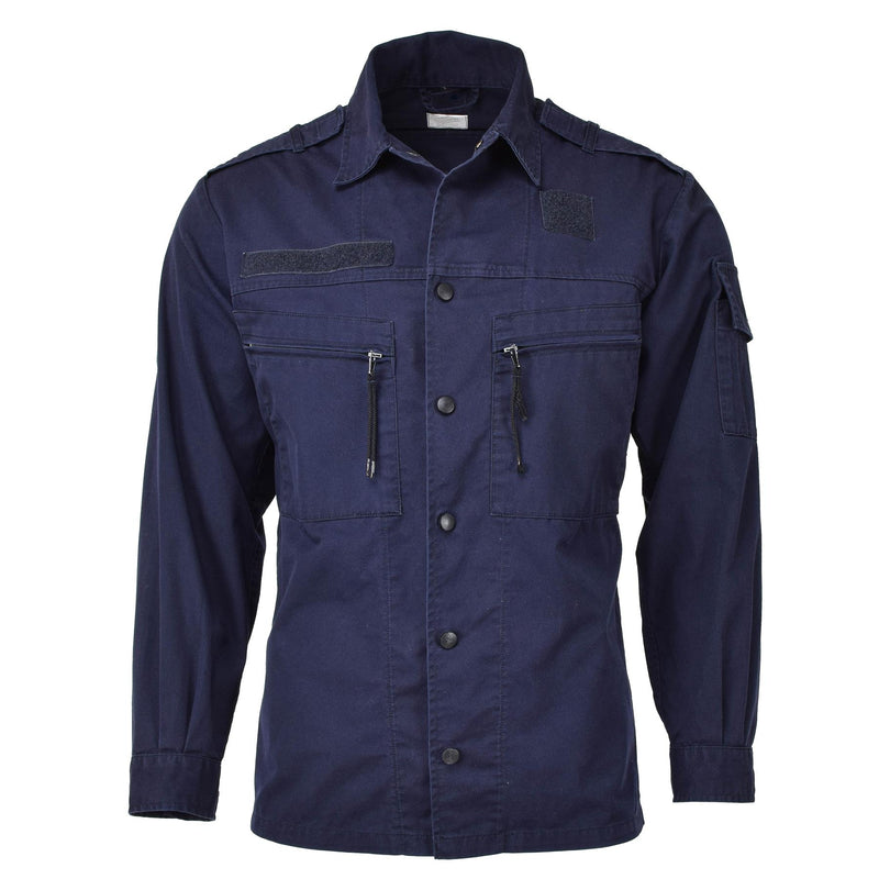 Origineel Nederlands legerjack werkkleding blauw uniform militair shirt met lange mouwen