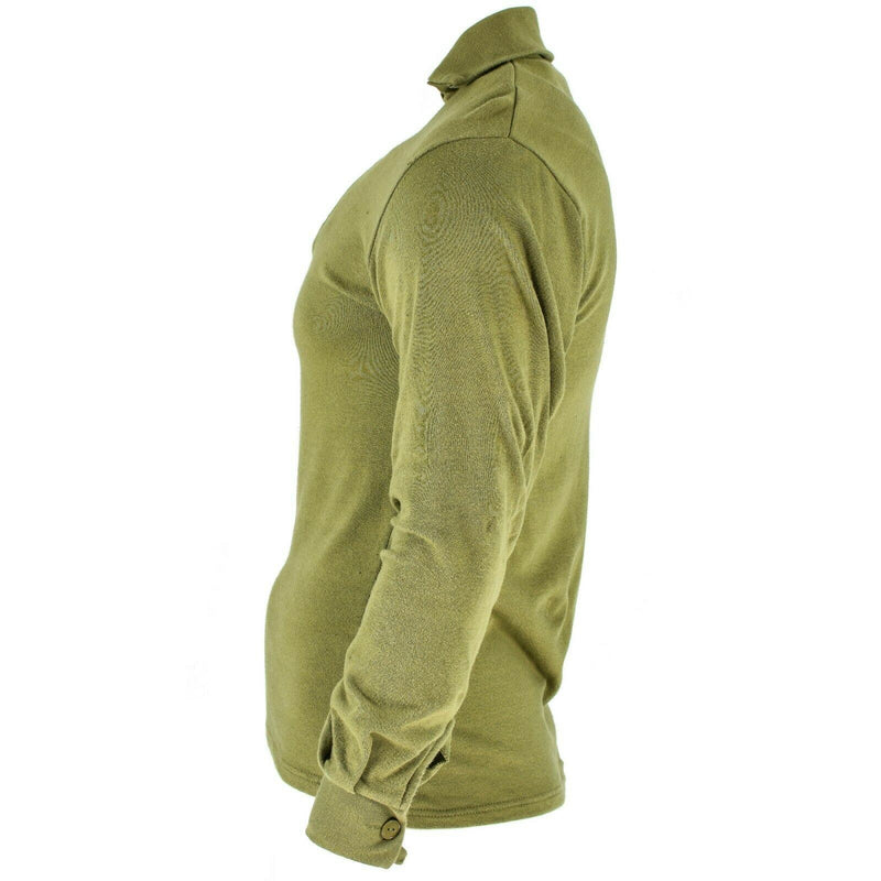 Origineel Brits leger tricot shirt ritssluiting onderhemd met ritssluiting thermische groene od
